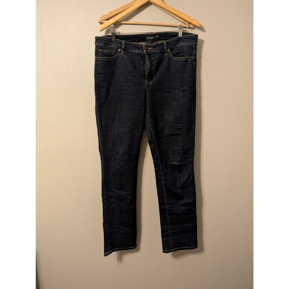 LRL Ralph Lauren Denim Jeans Womens 14 Dark Wash Stretch‎ Straight Leg 5 Pocket